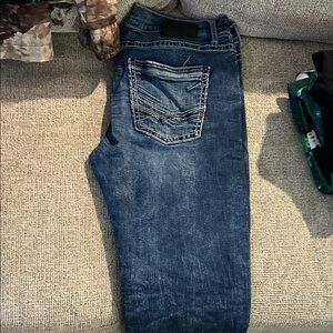 BKE Men's Straight Jeans in Dark Blue